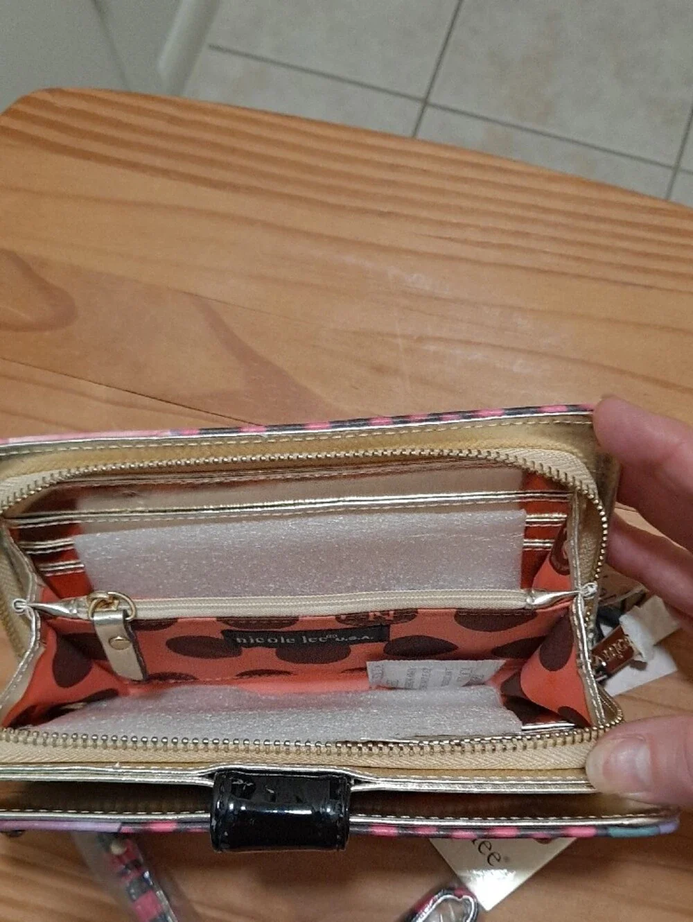 Nicole Lee Multicolor Floral '5' Wristlet Wallet with Gem Studs